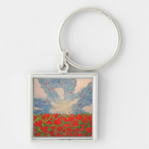 Red Flowers Keychain