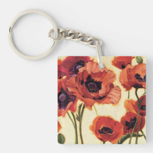 Red Flowers Keychain