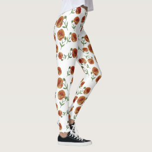 Red Flowers Leggings