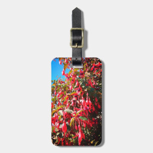Red flowers luggage tag