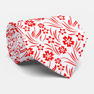 Red Flowers Neck Tie