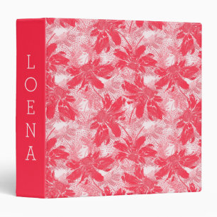 Red flowers on white. binder