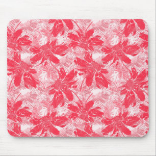 Red flowers on white. mouse pad