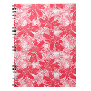 Red flowers on white. notebook