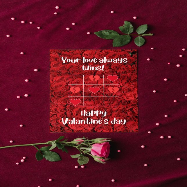 Red flowers our love Valantine's day Thank You Car (Creator Uploaded)