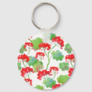 Red flowers (Pelargonium) Keychain
