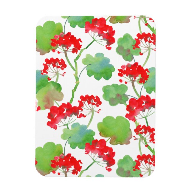 Red flowers (Pelargonium) Magnet (Vertical)