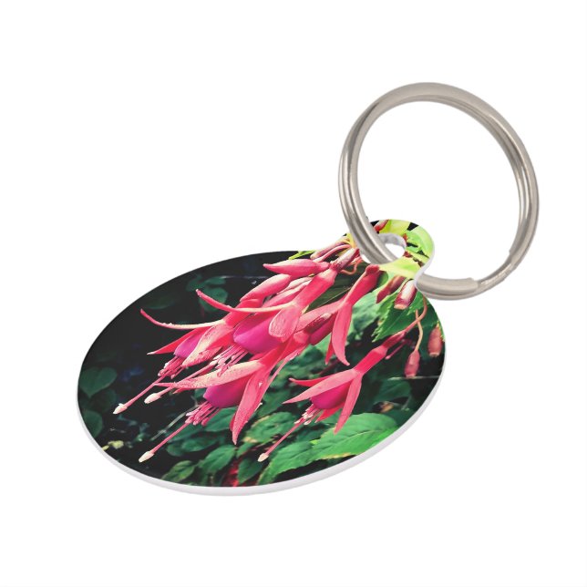 Red flowers pet tag (Side)