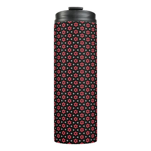 Red Flowers Thermal Tumbler (Front)