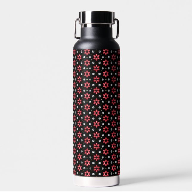 Red Flowers Water Bottle (Front)