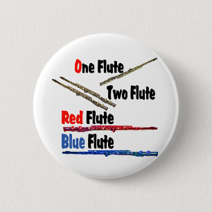 Red Flute Blue Flute 2 Inch Round Button