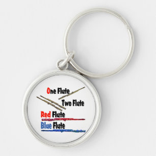 Red Flute Blue Flute Keychain