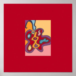 Red Flutterfly Mini Print 12x12