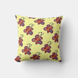 Red Flutterfly Throw Pillow