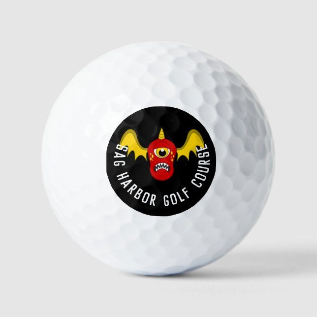 Red Flying Bat Holloween Customized Golf Ball (Front)