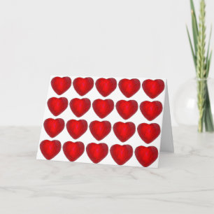 Red Foil Chocolate Hearts Valentine's Day Love Holiday Card
