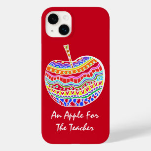 Red Folk Art Apple Teacher's  Case-Mate iPhone 14 Plus Case