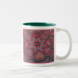 Red Folk Art Hearts Mug