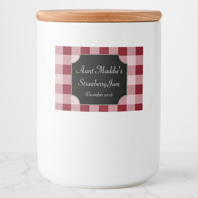 Red Food Christmas Canning Labels Gift Stickers (Front)