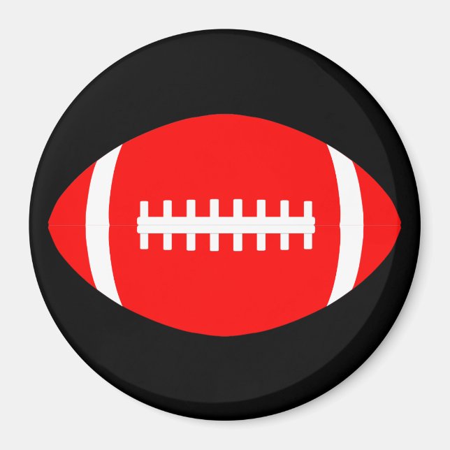 Red Football & Custom Background Colour Player/Fan Magnet (Front)
