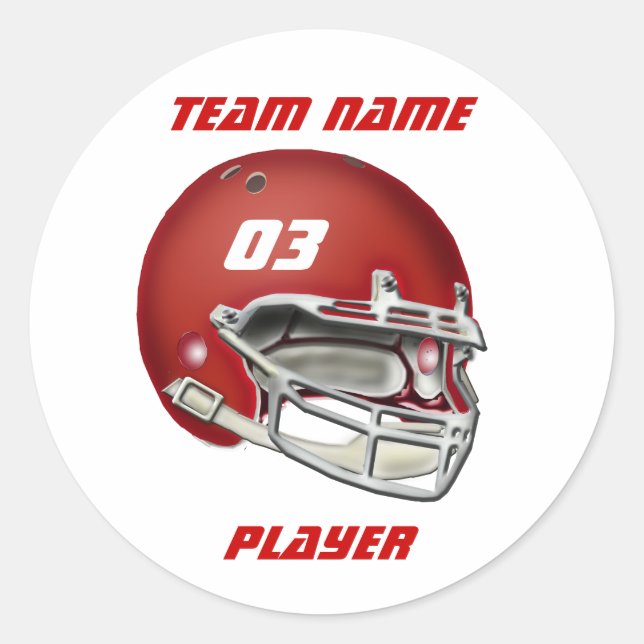 Red Football Helmet Sticker (Front)