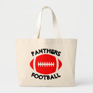 Red Football Mom Custom Team Name or Text Tote Bag