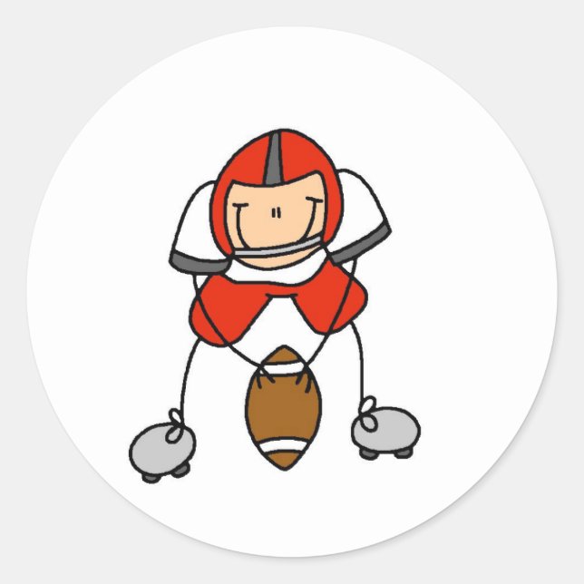 Red Football Player Sticker (Front)