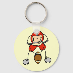 Red Football Player Tshirts and Gifts Keychain