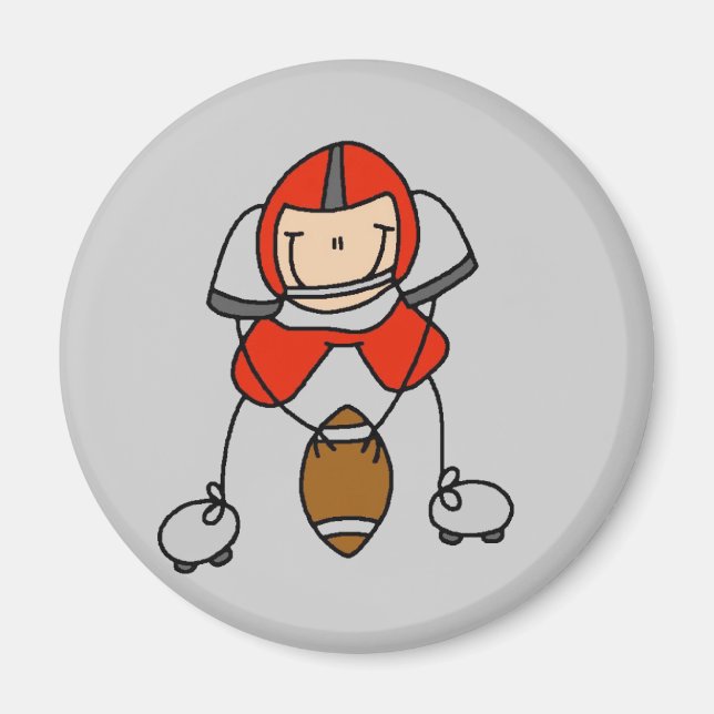 Red Football Player Tshirts and Gifts Magnet (Front)