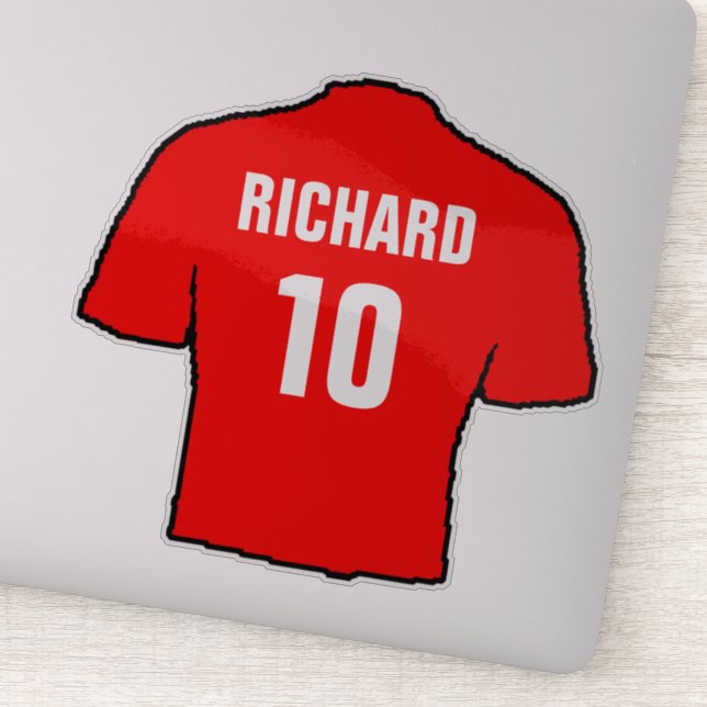 Red Football Shirt Design to Personalise. (Detail)