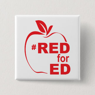 Red for Ed 2 Inch Square Button