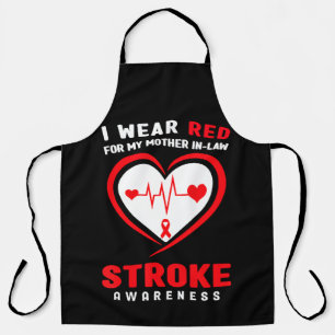 Red For My Mother In-Law Stroke  Apron