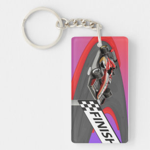 Red Formula Racing Car  Keychain