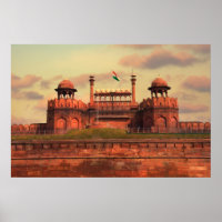 Red Fort in Delhi, India during a beautiful sunset