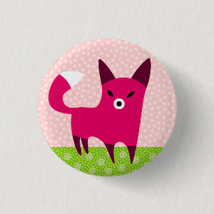 Red Fox 1 Inch Round Button