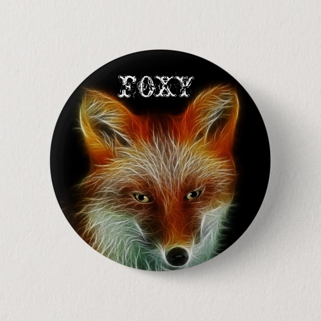 Red Fox 2 Inch Round Button (Front)