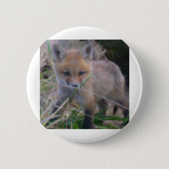 RED FOX 2 INCH ROUND BUTTON (Front)