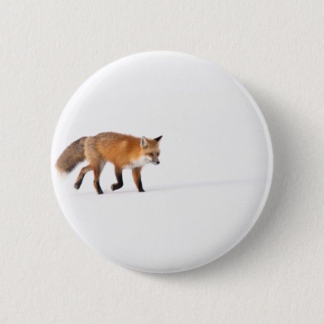 Red Fox 2 Inch Round Button (Front)
