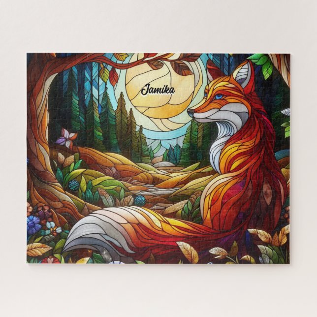  Red Fox and Sun and Forest Jigsaw Puzzle (Horizontal)