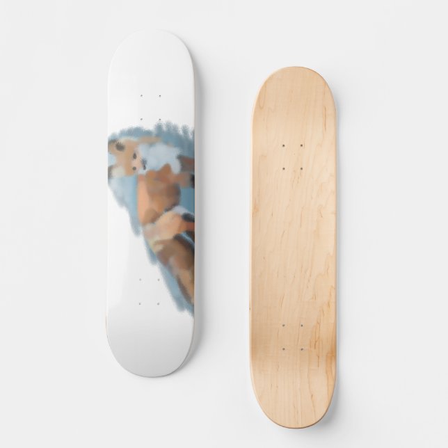 Red Fox Art Skateboarding Skateboard (Front)