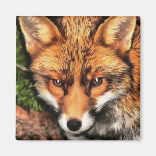 Red Fox Beautiful Wildlife Art Magnet