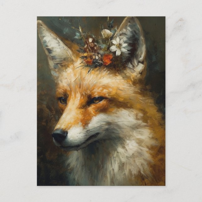 Red Fox Boho Postcard (Front)