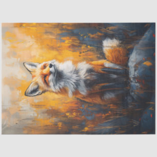 Red Fox Bold Digital Painting Decoupage Tissue Paper