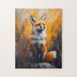 Red Fox Bold Digital Painting Jigsaw Puzzle