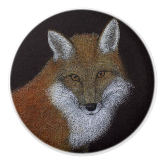 Red Fox Ceramic Knob (Front)