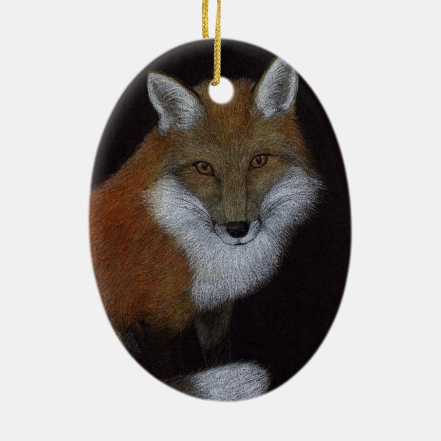 Red Fox Ceramic Ornament (Back)