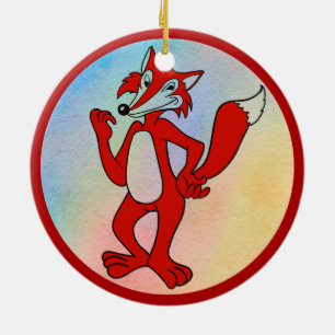 Red Fox Ceramic Ornament