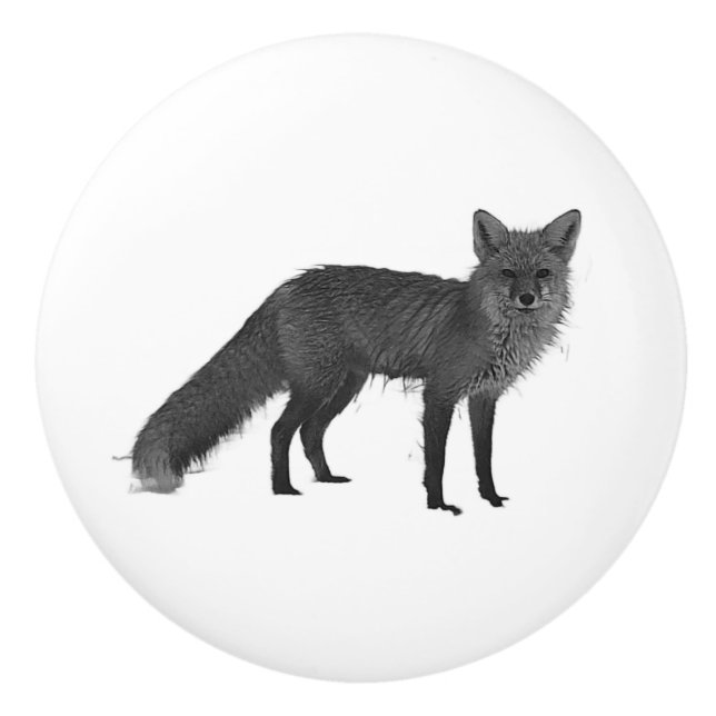 Red fox ceramic pull (Front)
