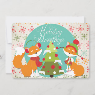 Red Fox Christmas Holiday Card