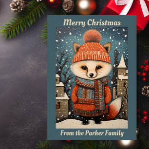 Red Fox Christmas Holiday Card